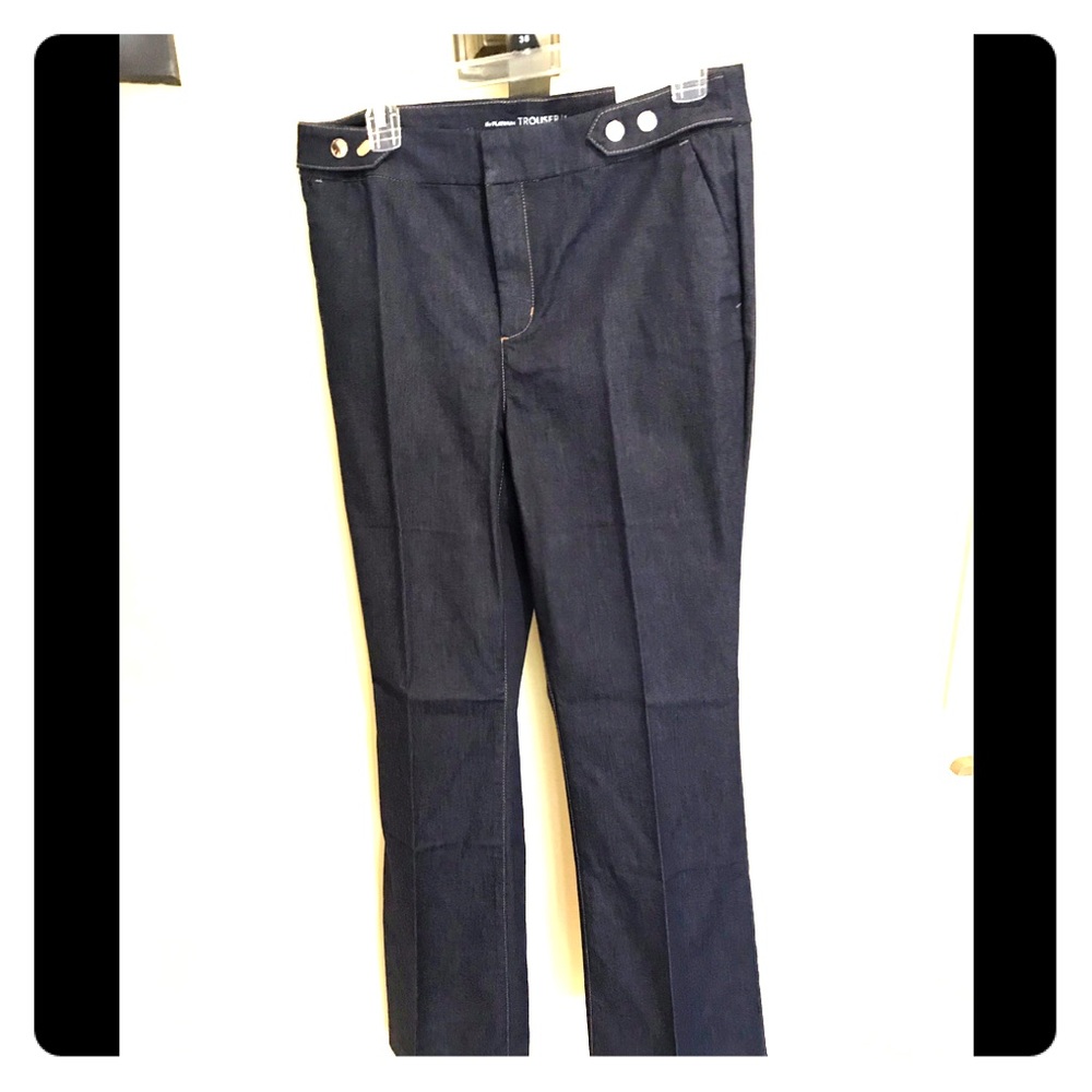 Chico’s dark denim platinum trouser sz 1 flare